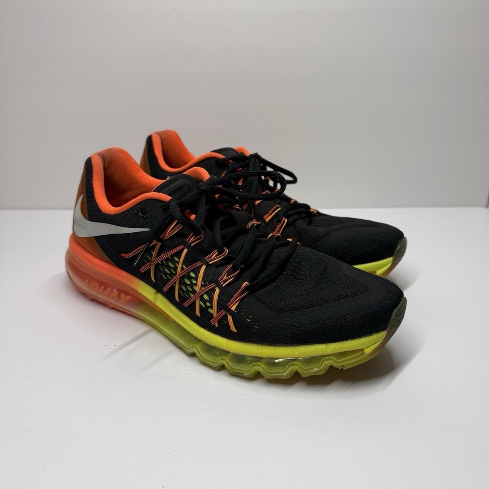 Nike Air Max 2015 Black‎ Crimson Volt Size 12.5 Used 698902-004